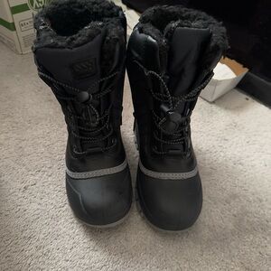 Black Winter Boots with Fur Lining
